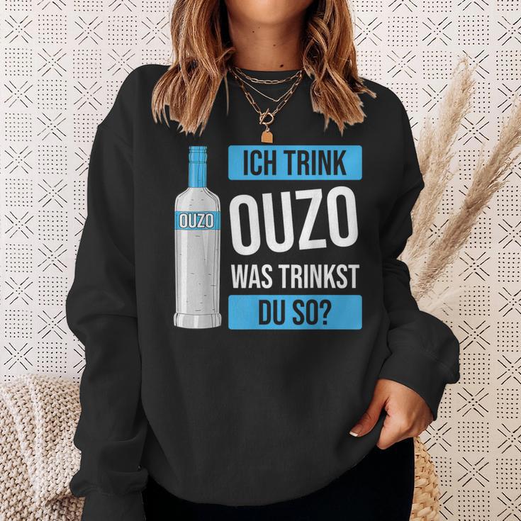 Ich Trink Ouzo Was Trinkst Du So Greece Schnaps Ouzo Sweatshirt Geschenke für Sie