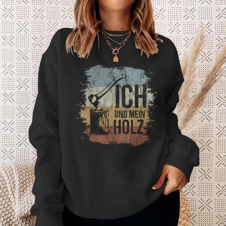 Ich Und Mein Holz Axt & Hackklotz Retro Firewood Sweatshirt Geschenke für Sie