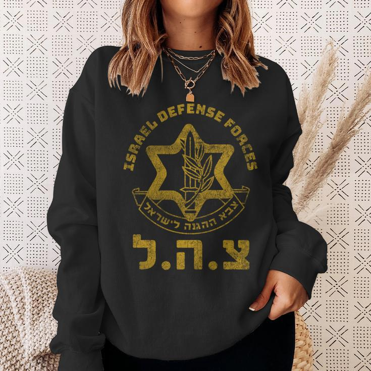Idf Support Zahal Zava Israel Defense Forces Jewish Heb Sweatshirt Gifts for Her