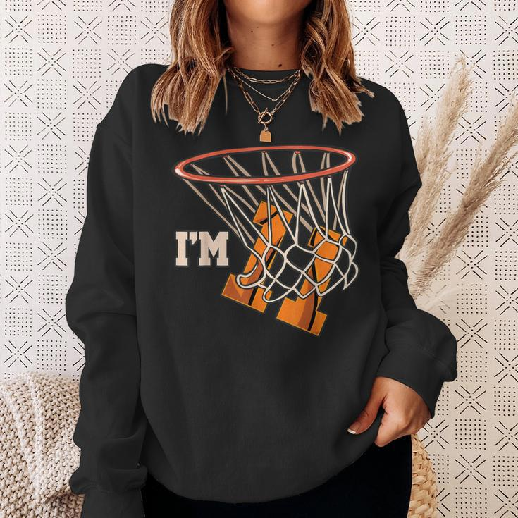 I'm 11 Basketball Theme Birthday Party Celebration 11Th Sweatshirt Gifts for Her