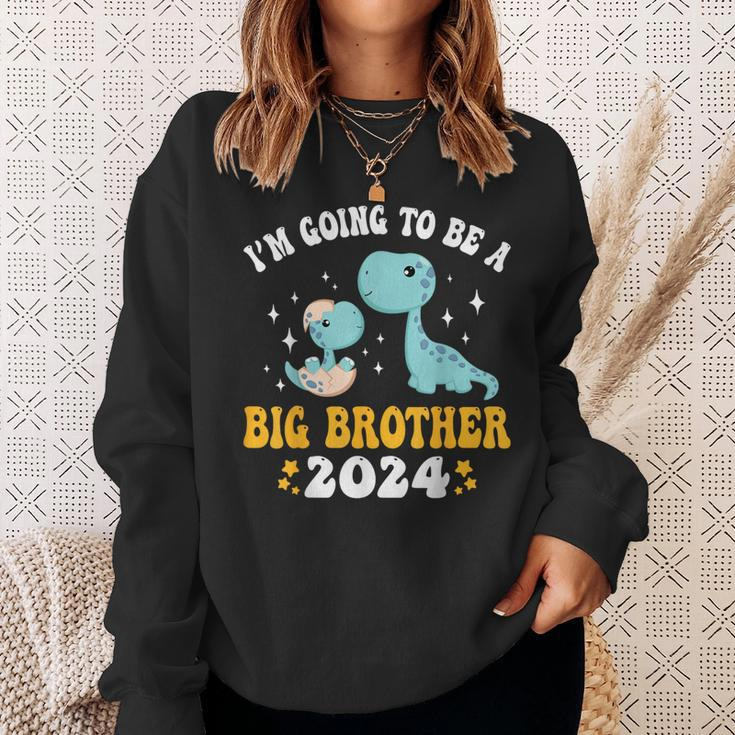 I'm Going To Be A Big Brother 2024 Announcement Dinosaur Sweatshirt Gifts for Her