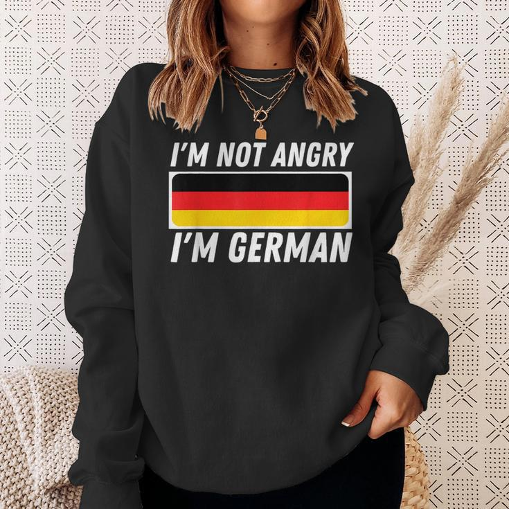 I'm Not Angry I'm German Germany Flag German-American Sweatshirt Gifts for Her