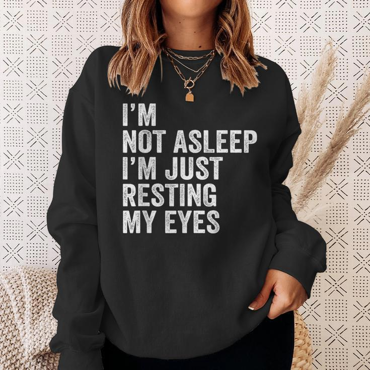 I'm Not Asleep I'm Just Resting My Eyes Father Day Christmas Sweatshirt Gifts for Her