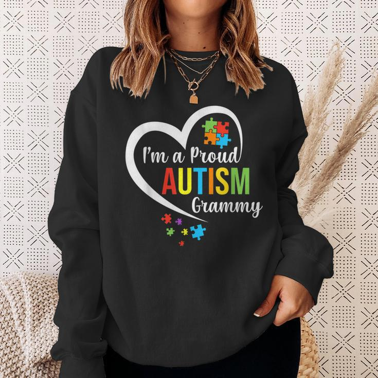 I'm A Proud Autism Grammy Love Heart Autism Awareness Puzzle Sweatshirt Gifts for Her