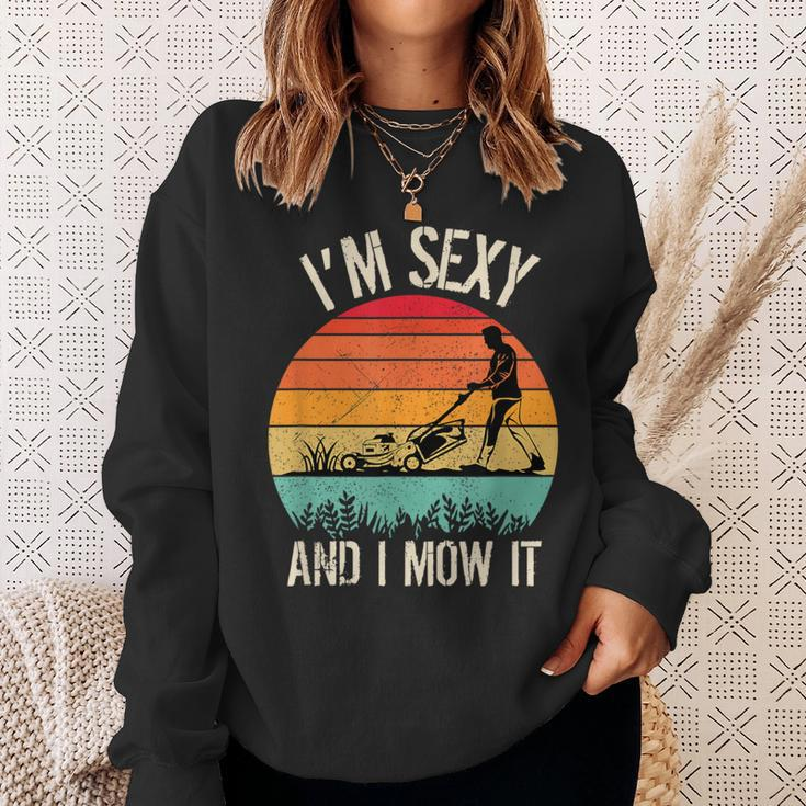 I'm Sexy And I Mow It Gardening Sunset Vintage Sweatshirt Gifts for Her