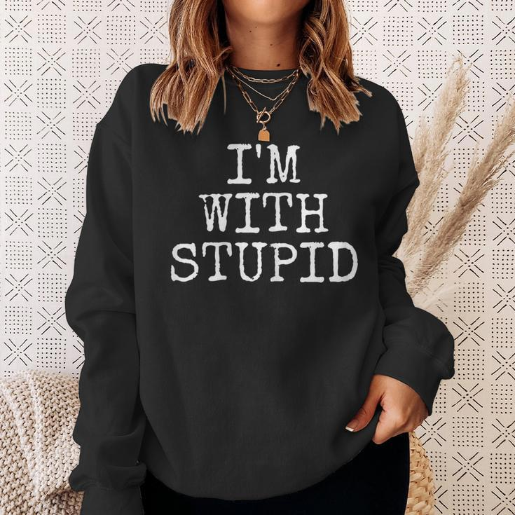 I'm With Stupid I''m Stupid Couples Sweatshirt Gifts for Her