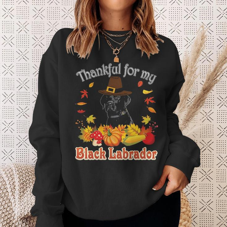 I'm Thankful For My Black Labrador Dog Lover Pumpkin Fall Sweatshirt Gifts for Her