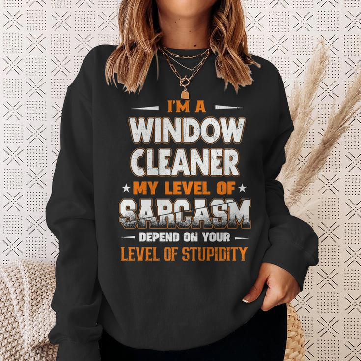 I'm A Window Cleaner My Level Of Sarcasm Depend Your Level Of Stupidity Sweatshirt Gifts for Her