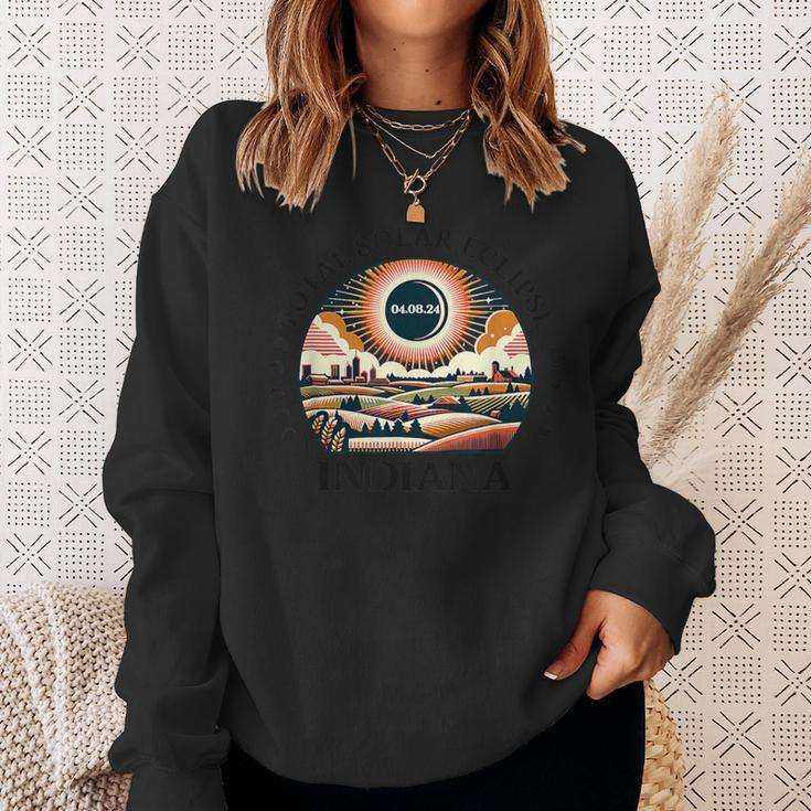 Indiana Eclipse 4 08 24 America Total Solar Eclipse 2024 Sweatshirt Gifts for Her