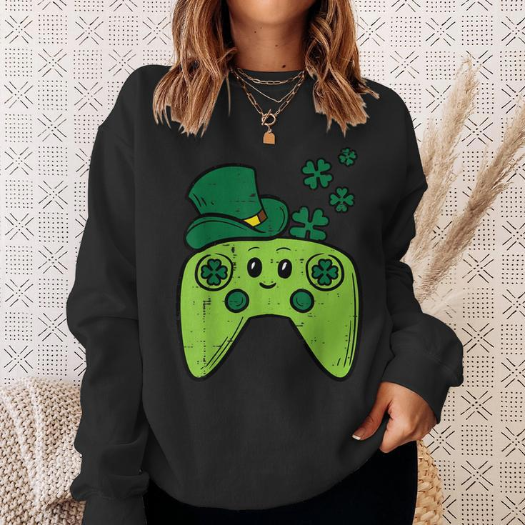 Irish Video Game Controller St Patrick Day Gamer Boys Girls Sweatshirt Gifts for Her