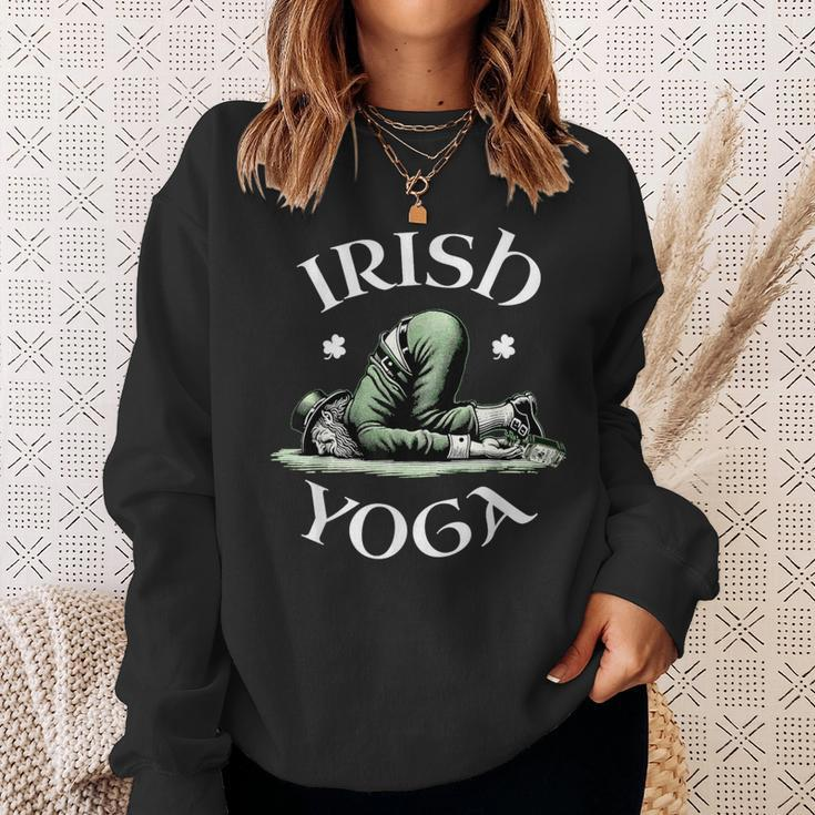 Irish Yoga Festive Green St Paddy's Day Humor Sweatshirt Gifts for Her