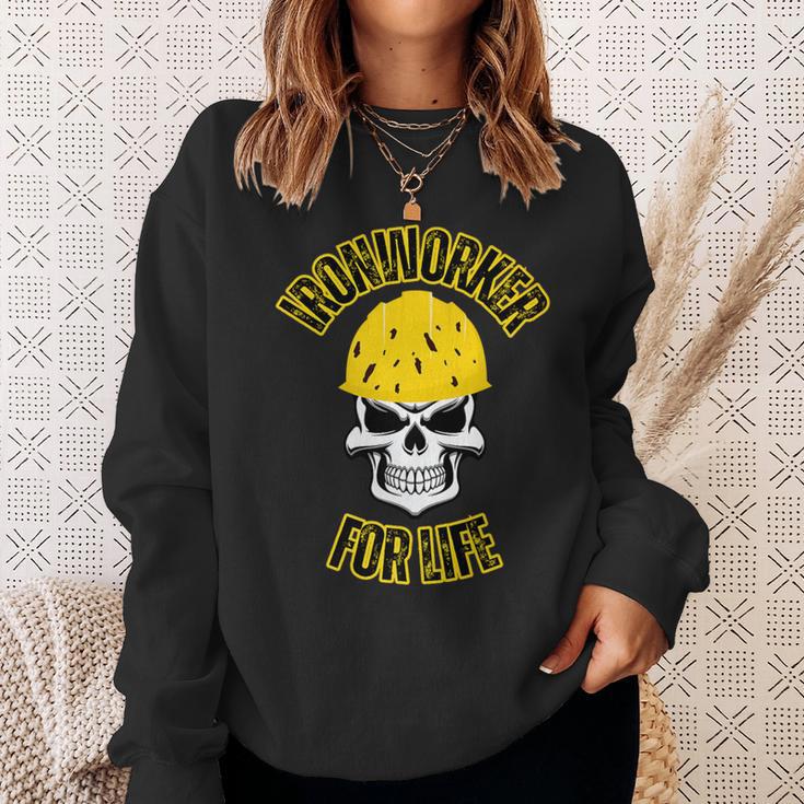 Iron Worker Proud Blue Collar Hard Worker Union Job Badass Sweatshirt Gifts for Her