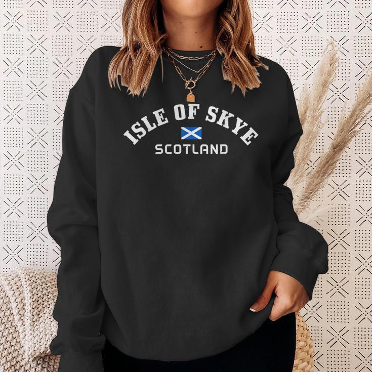 Isle Of Skye Scotland Uk Vintage Scottish Flag Sweatshirt Gifts for Her