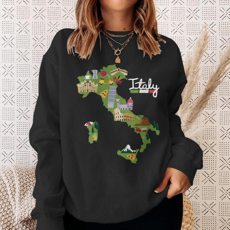 Italy Travel Map Flag Italia Pride Souvenir Vacation Sweatshirt Gifts for Her
