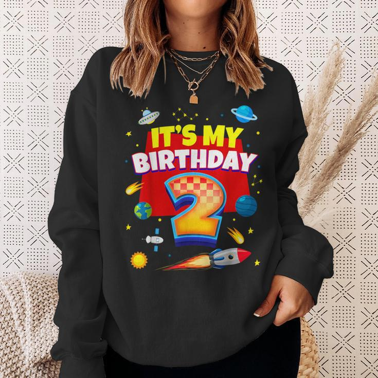 Its My Birthday 2Nd Boy Space Astronaut Family Matching Sweatshirt Gifts for Her