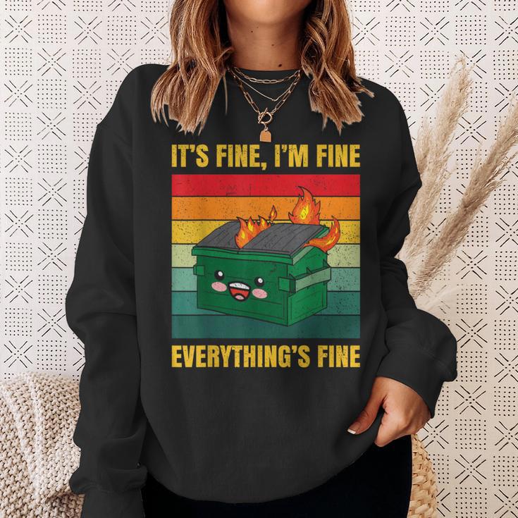 It's Fine I'm Fine Everything's Fine Lil Dumpster Fire Sweatshirt Gifts for Her