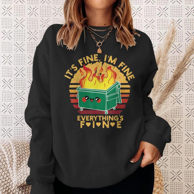 It's Fine I'm FineEverything's Fine Cute Lil Dumpster Fire Sweatshirt Gifts for Her