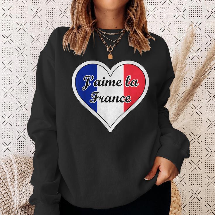 J'aime La France Flag I Love French Culture Paris Francaise Sweatshirt Gifts for Her