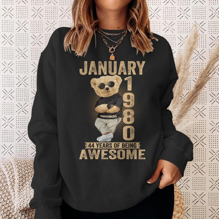 January 1980 44Th Birthday 2024 44 Years Of Being Awesome Sweatshirt Gifts for Her