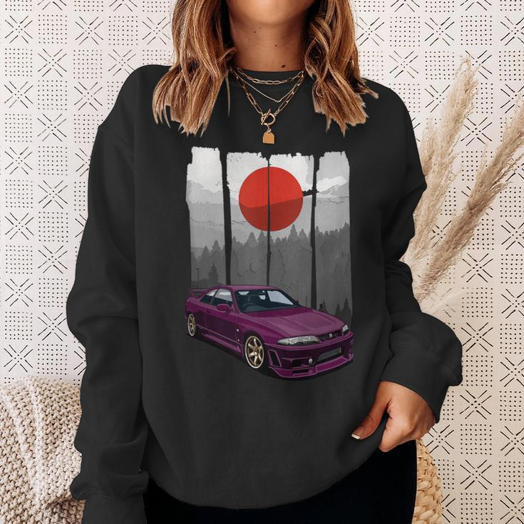 Jdm Skyline R33 Car Tuning Japan Rising Sun Drift Sweatshirt Gifts for Her