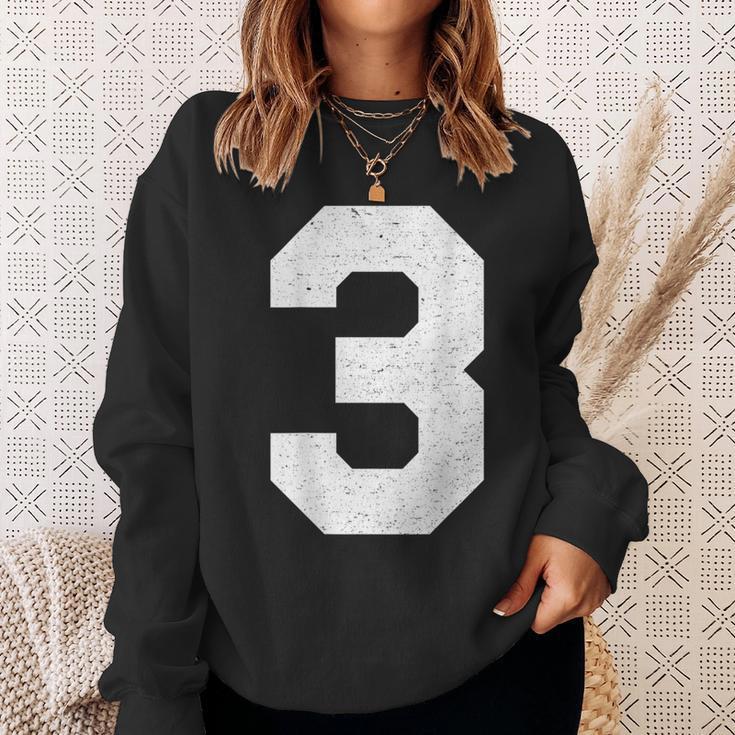 Jersey Number 3 Athletic Style Sweatshirt Gifts for Her