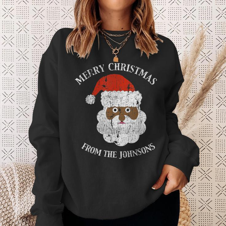 Johnson Family Last Name Surname Santa Merry Christmas Sweatshirt Gifts for Her