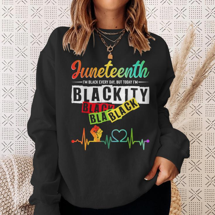 Junenth Blackity Heartbeat Black History African America Sweatshirt Gifts for Her