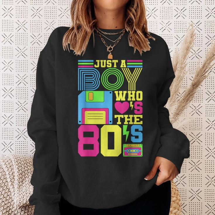 Just A Boy Who Loves The 80'S Party 80S Outfit 1980S Costume Sweatshirt Gifts for Her