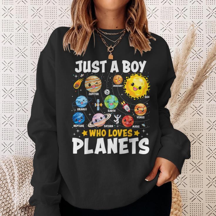 Just A Boy Who Loves Planets Astrology Space Solar Systems Sweatshirt Gifts for Her