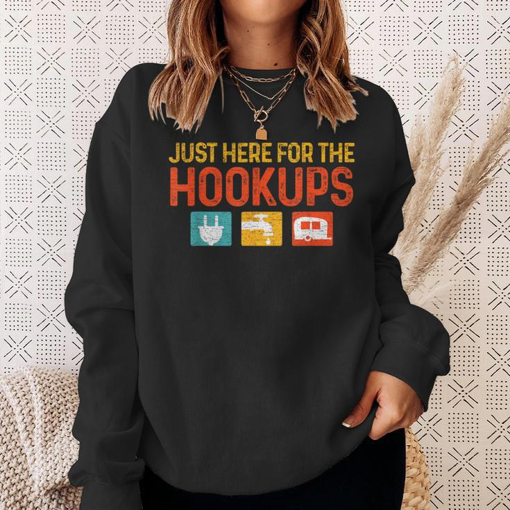 Just Here For The Hookups Motorhome Camping Rv Sweatshirt Gifts for Her