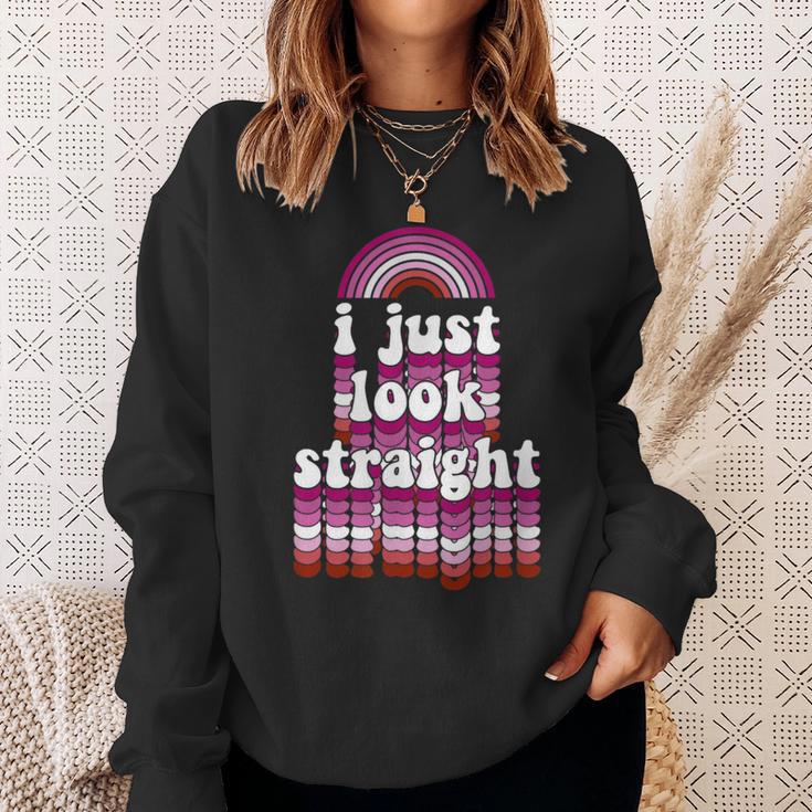 I Just Look Straight Cute Lesbian Lgbtq Gay Pride Sweatshirt Gifts for Her