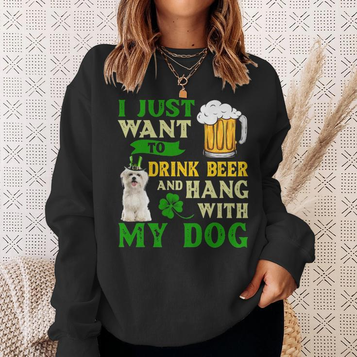 I Just Want To Drink Beer And Hang With My Maltese Sweatshirt Gifts for Her