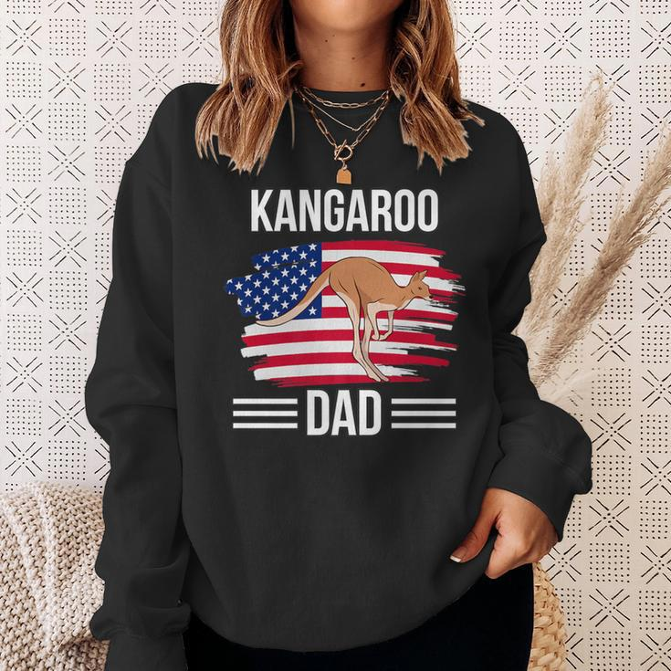Kangaroo Us Flag 4Th Of July Father's Day Kangaroo Dad Sweatshirt Gifts for Her