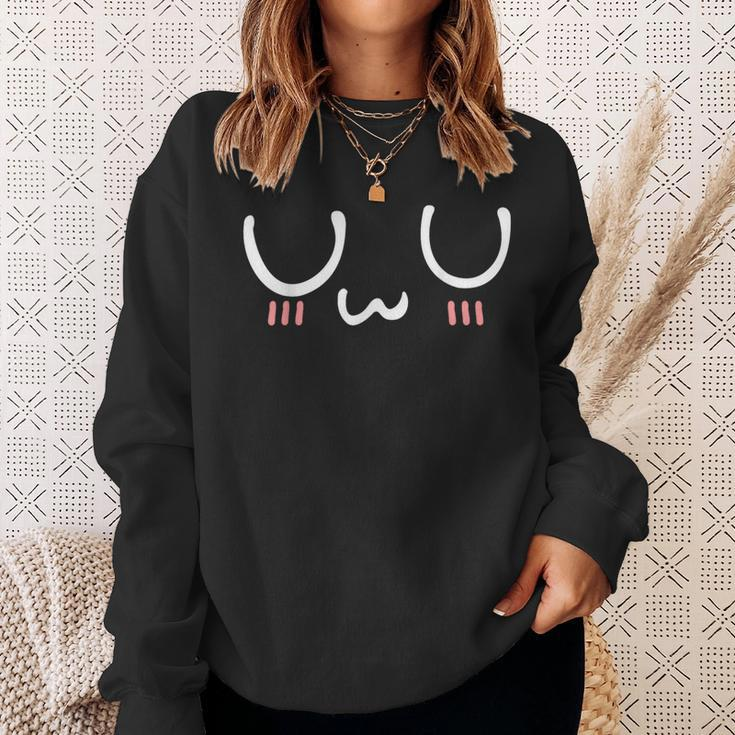 Katzen-Gesicht Sweatshirt Schwarz, Niedliches Kätzchen Design Unisex Geschenke für Sie