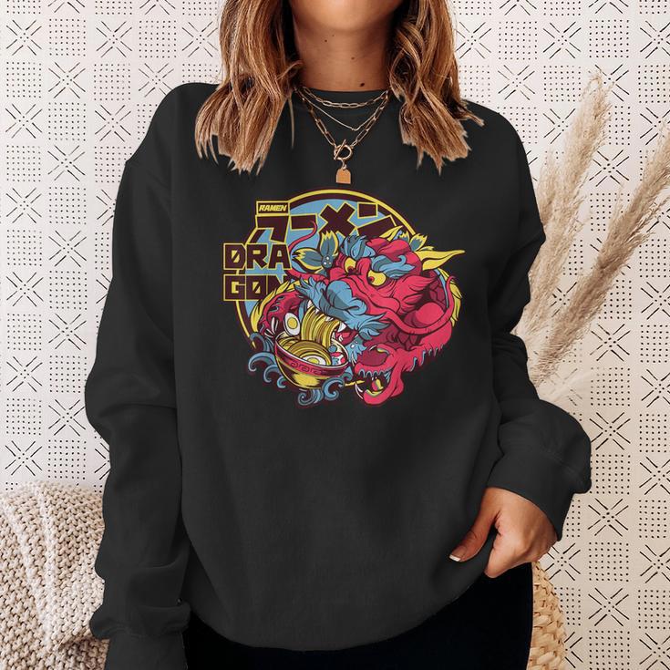 Kawaii Dragon Eating Ramen Japanese Soup Boys Men Sweatshirt Gifts for Her