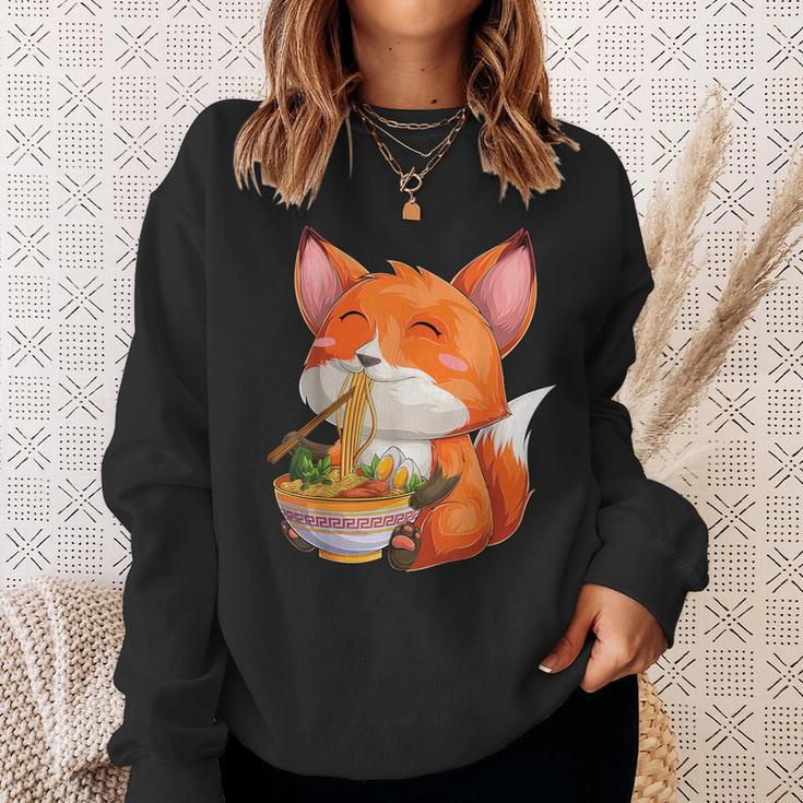 Kawaii Japanese Anime Fox Ramen Food Lovers Sweatshirt Gifts for Her