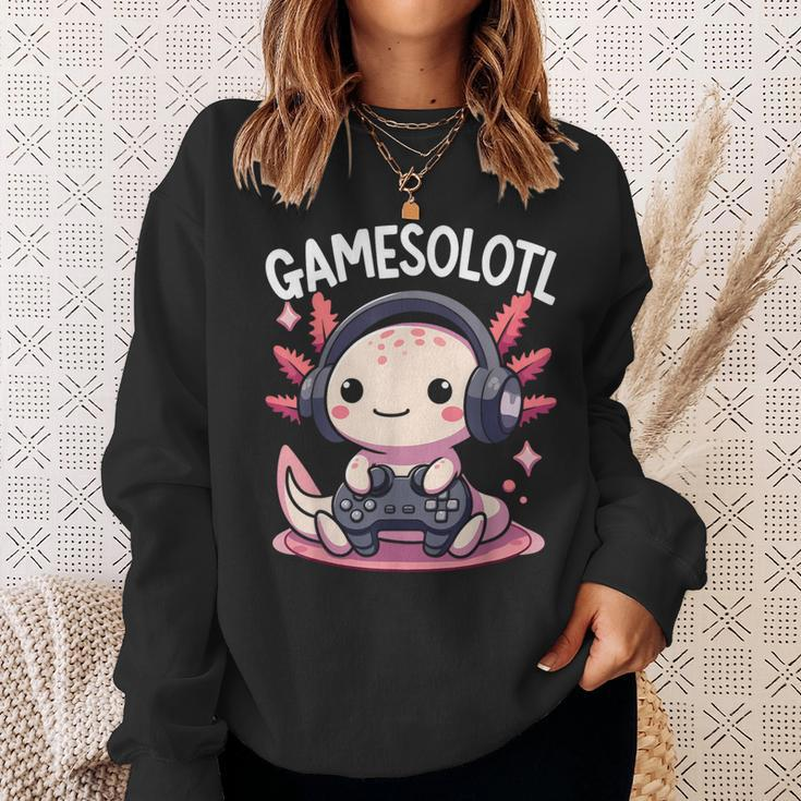 Kawaii Japanese Gamesolotl Boys Anime Manga Otaku Axolotl Sweatshirt Gifts for Her