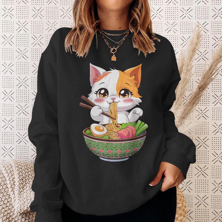 Kawaii Neko Ramen Cute Ramen Cat Japanese Noodle Cat Sweatshirt - Seseable
