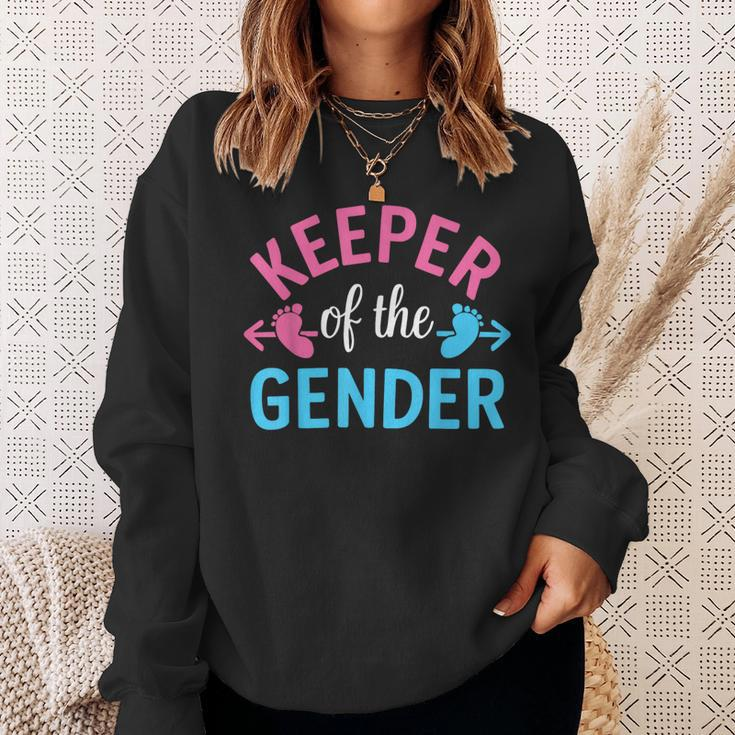Keeper Of The Gender Cute Reveal Baby Announcement Party Sweatshirt Gifts for Her
