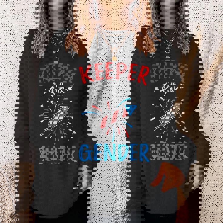Keeper Of The Gender Reveal 4Th Of July Baby Shower Sweatshirt Gifts for Her