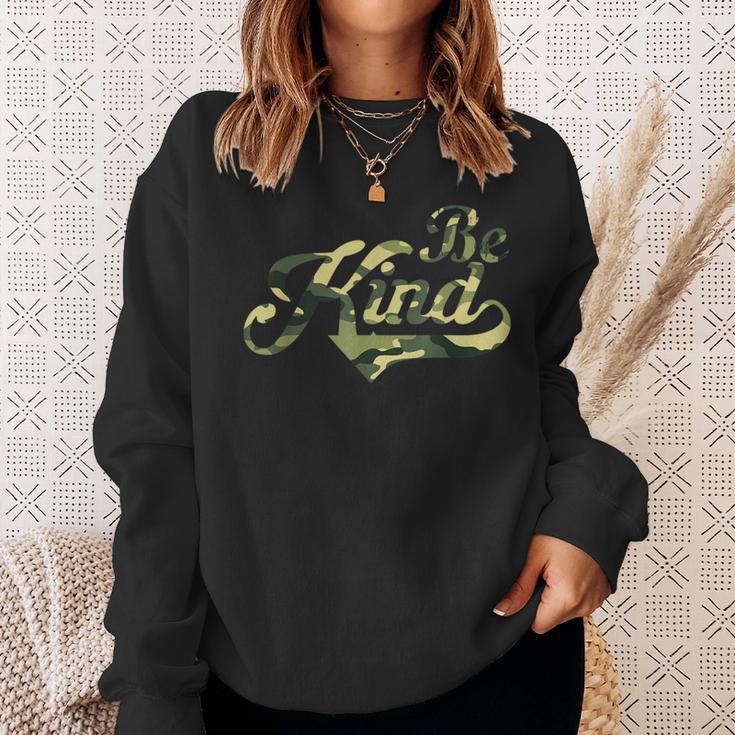 Be Kind Camouflage Anti-Bullying Awareness Kindness Sweatshirt Gifts for Her