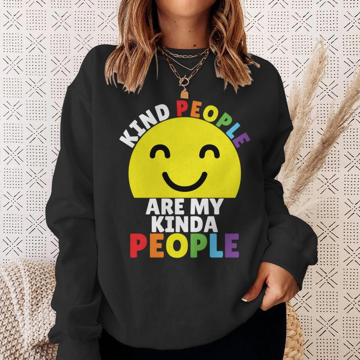 Kind People Are My Kinda People Kindness Smiling Sweatshirt Gifts for Her