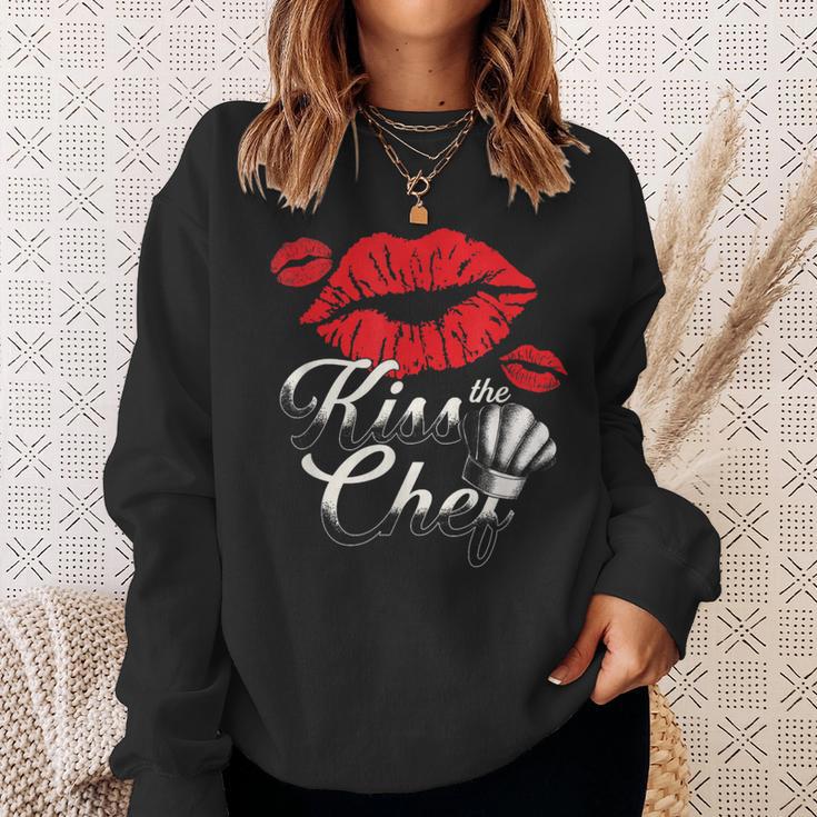 Kiss The Chef Culinary Kitchen Food Chef Cook Sweatshirt Gifts for Her