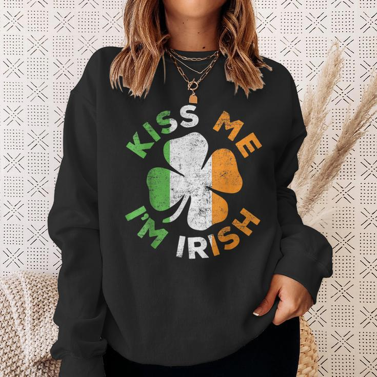 Kiss Me I'm Irish Saint Patrick Day Sweatshirt Gifts for Her