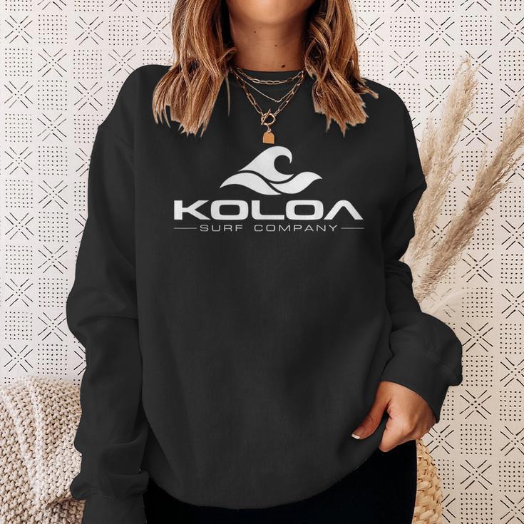 Koloa Surf Classic Wave White Logo Sweatshirt Gifts for Her