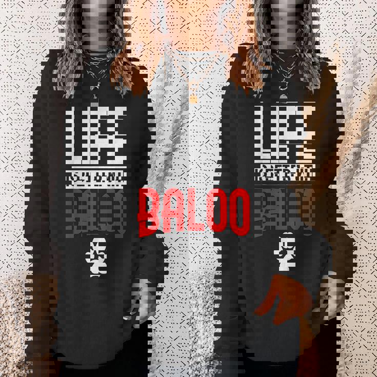 La Vie Est Meilleure Avec Baloo Dog Name Sweater e Cadeaux pour elle