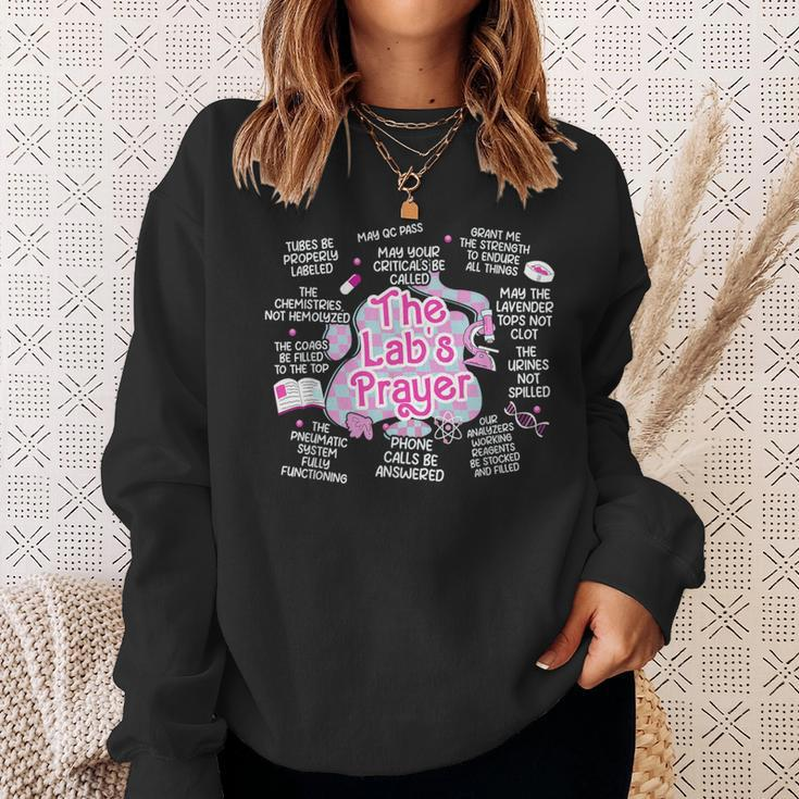 The Lab Tech's Prayer Retro Lab Tech Phlebotomy Week Sweatshirt Gifts for Her