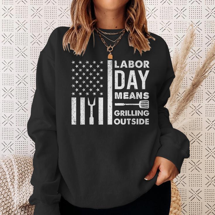 Labor Day Grillen Grillen Bbq Grill Papa Retrointage Sweatshirt Geschenke für Sie