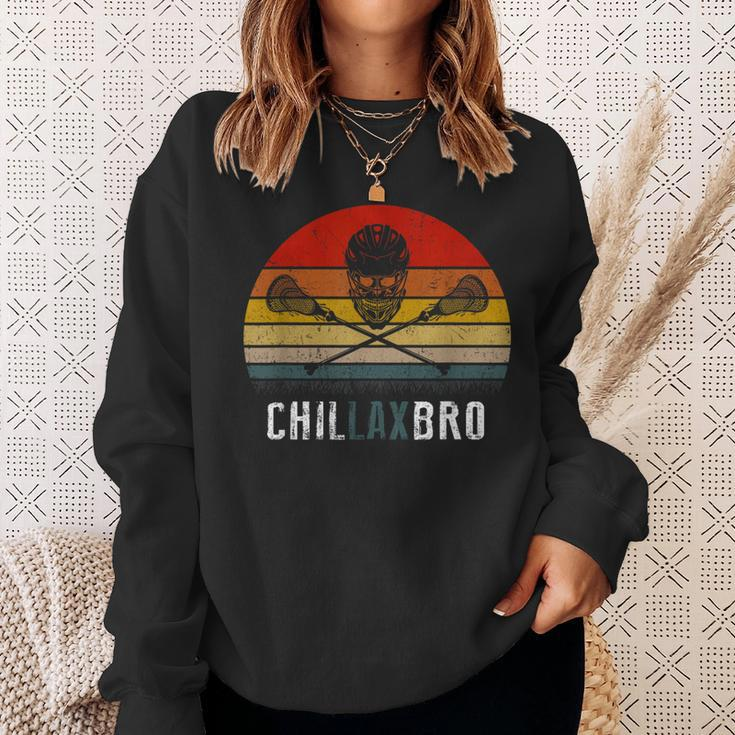 Lacrosse Chillax Bro Vintage Lax Retro Sweatshirt Gifts for Her