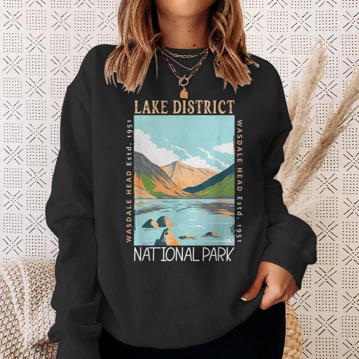 Lake District National Park England Distressed Vintage Sweatshirt Gifts for Her
